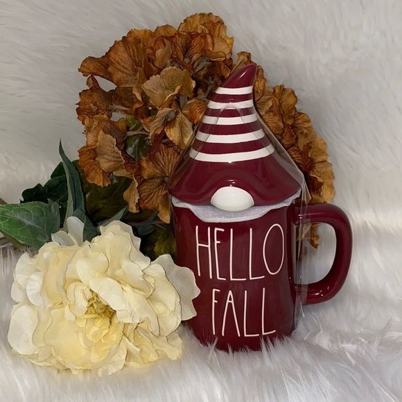 Rae Dunn Accessories - Rae Dunn Hello Fall Coffee Mug w/Gnome Topper